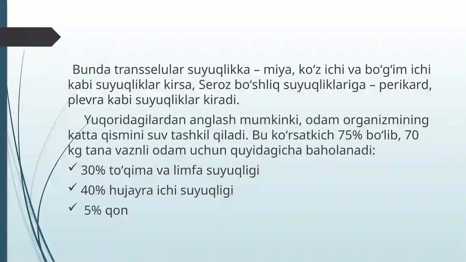 Organizmning biologik suyuqliklari va qonning fizikaviy-kimyoviy xossalari 3
