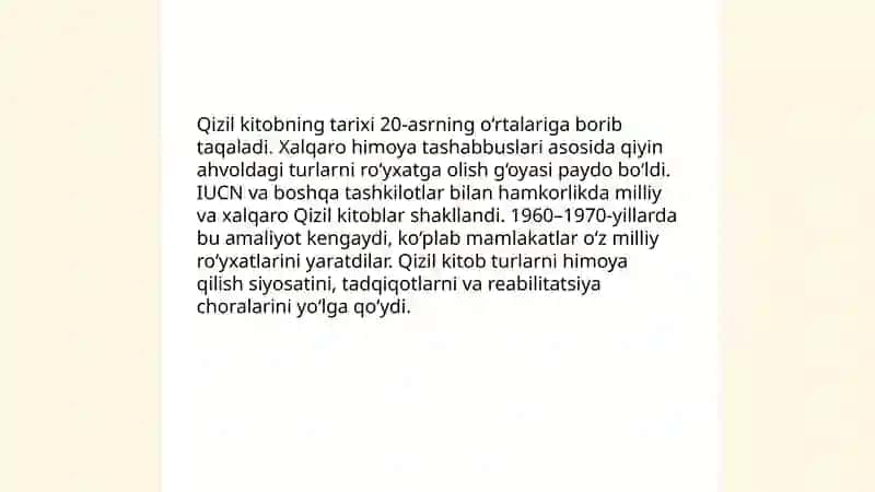Qizil kitob va uning ahamiyati 3
