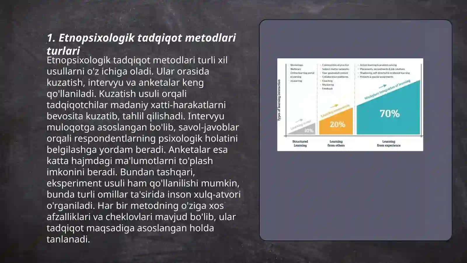 Etnopsixologik tadqiqotlarda ishlatiladigan metodlar va ularga qoʻyiladigan talablar 3