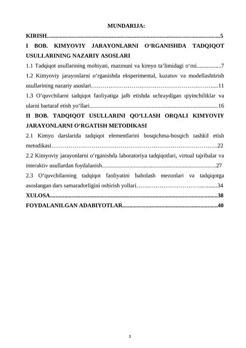 Tadqiqot usullarini qo’llash orqali kimyoviy jarayonlarni o’rganish metodikasi 3