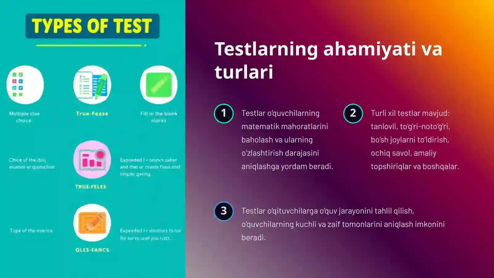 Boshlang’ich sinf matematika darslari samaradorligini testlar orqali rivojlantirish 3