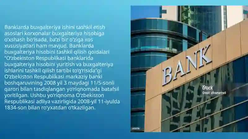Banklarda buxgalter yahisobining mazmuni va uning tashkili ixlozi 3