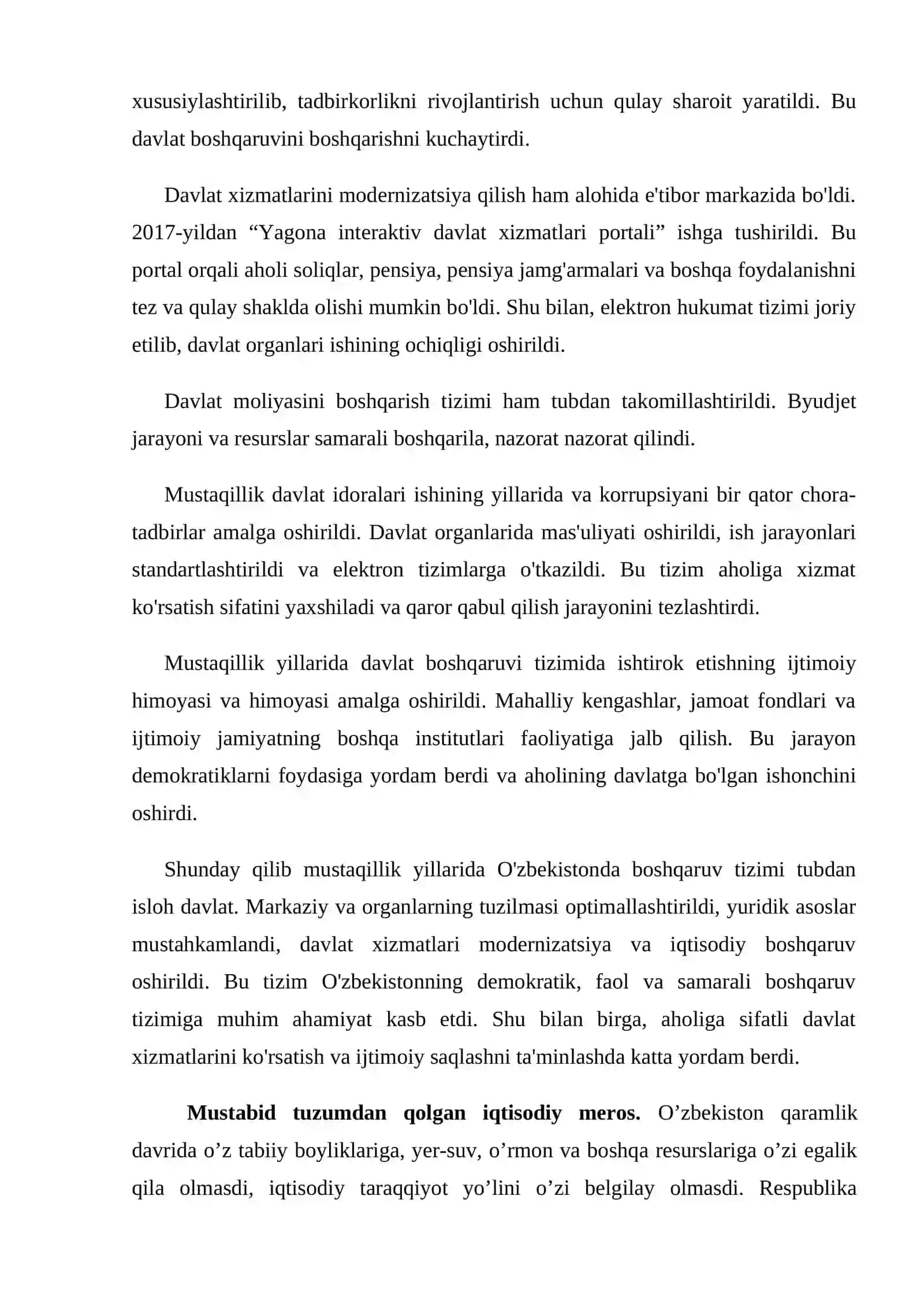 Mustaqillik yillarida davlat boshqaruv tizimida amalga oshirilgan islohotlar 3