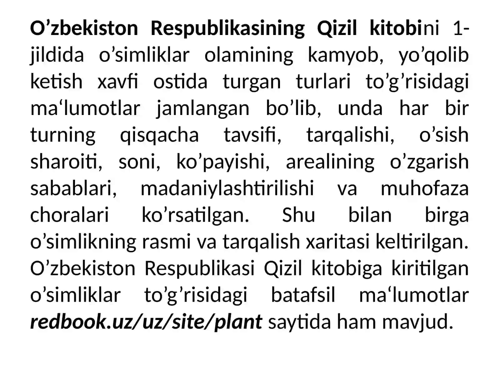O'zR Qizil kitobiga kiritilgan dorivor o'simlik turlarini o'rganish 3