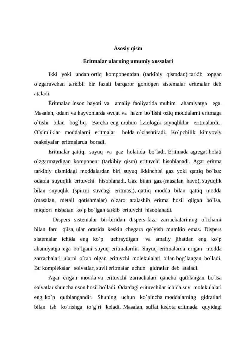 Eritmalar konsentratsiyasi 3