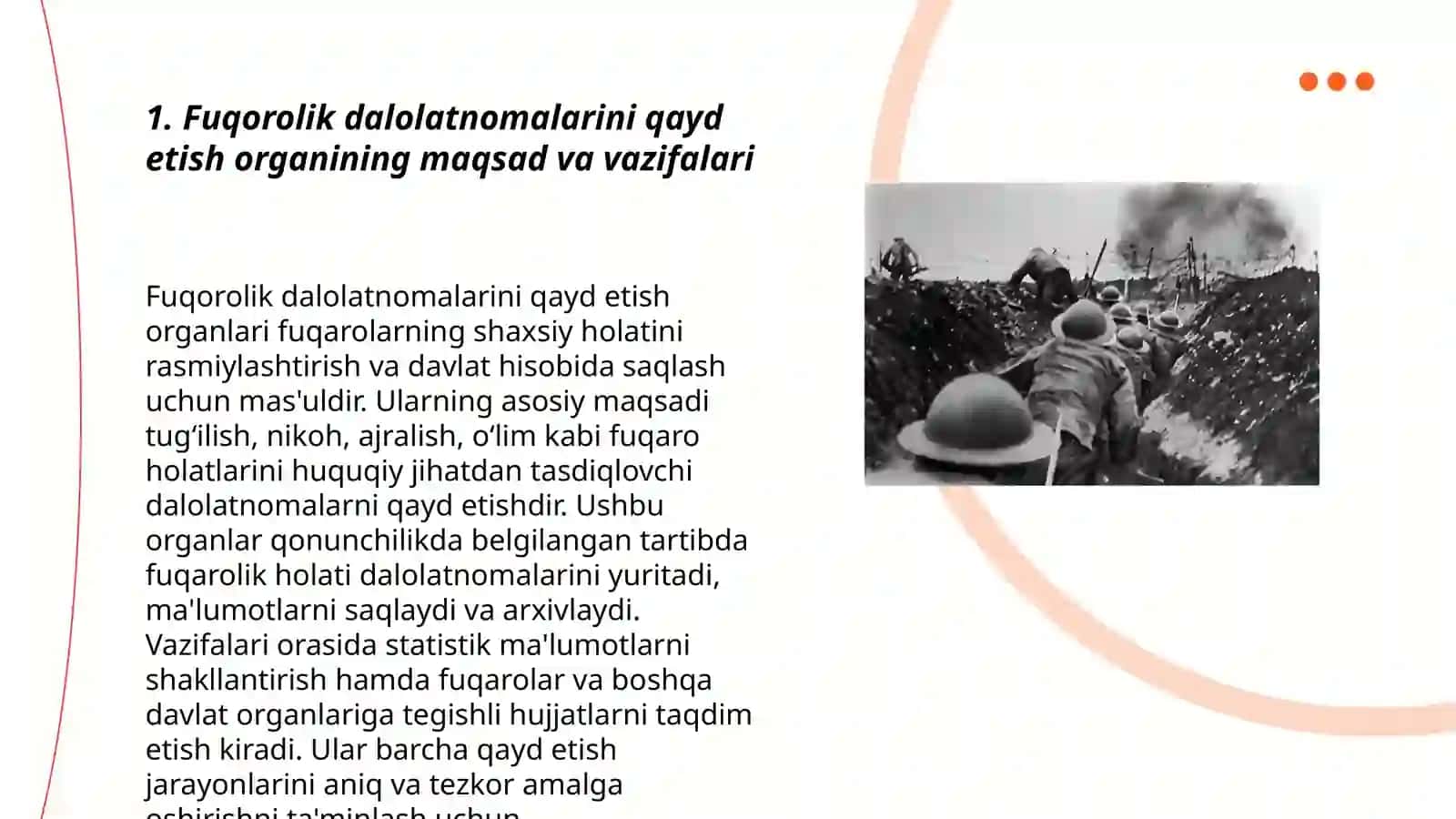 Fuqorolik dalolatnomalarini qayd etish organing tashkil etishi va uning ishlash tizimi 3