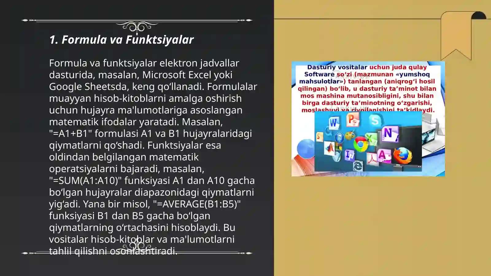 Excel dasturiy taminotining afzalliklari va qulayliklari 3