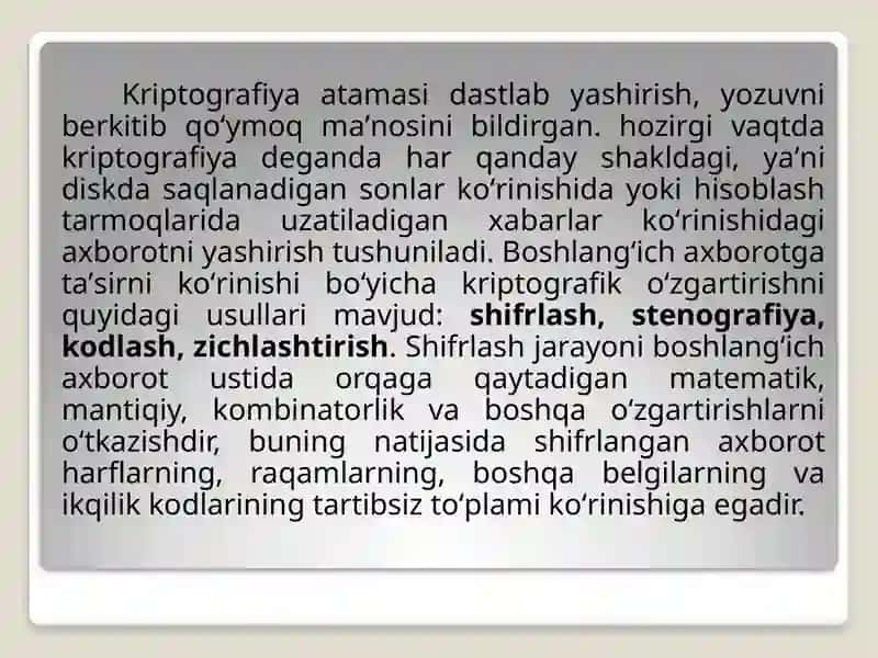 AXBOROTNI HIMOYALASHNING KRIPTOGRAFIK USULLARI 3