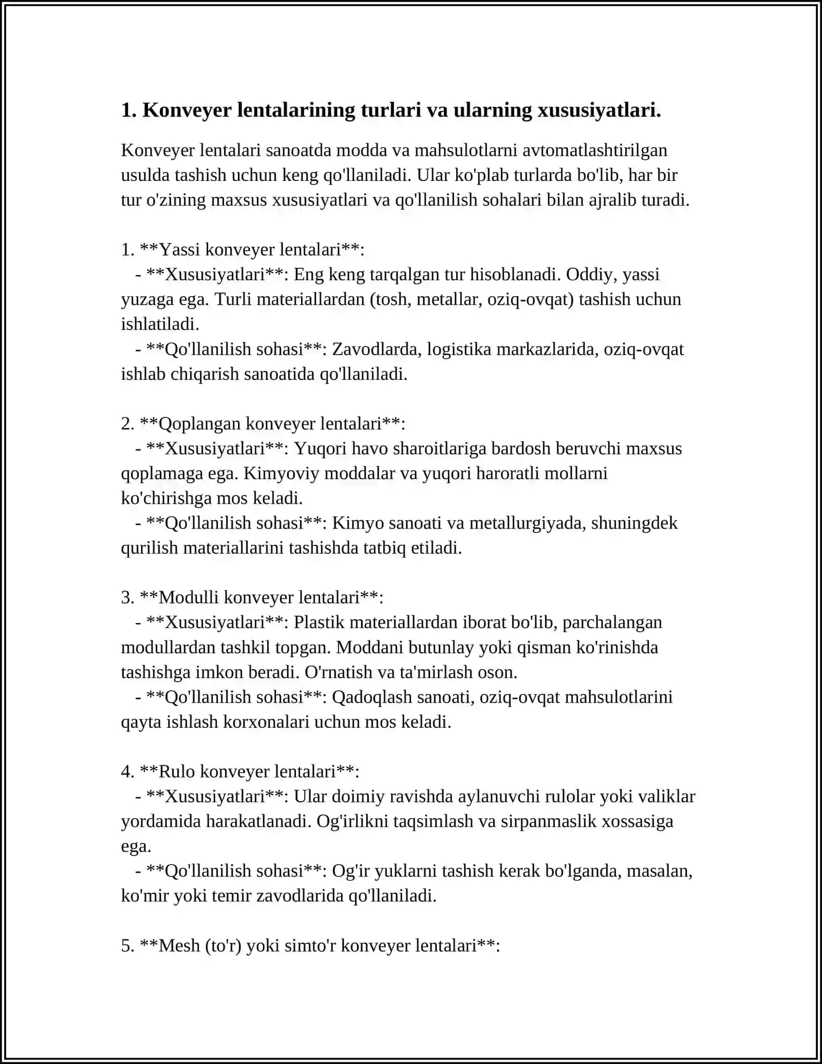 KONCHILIK KORXONALARIDA KANVER LENTALARIDAN FOYDALANISH 3