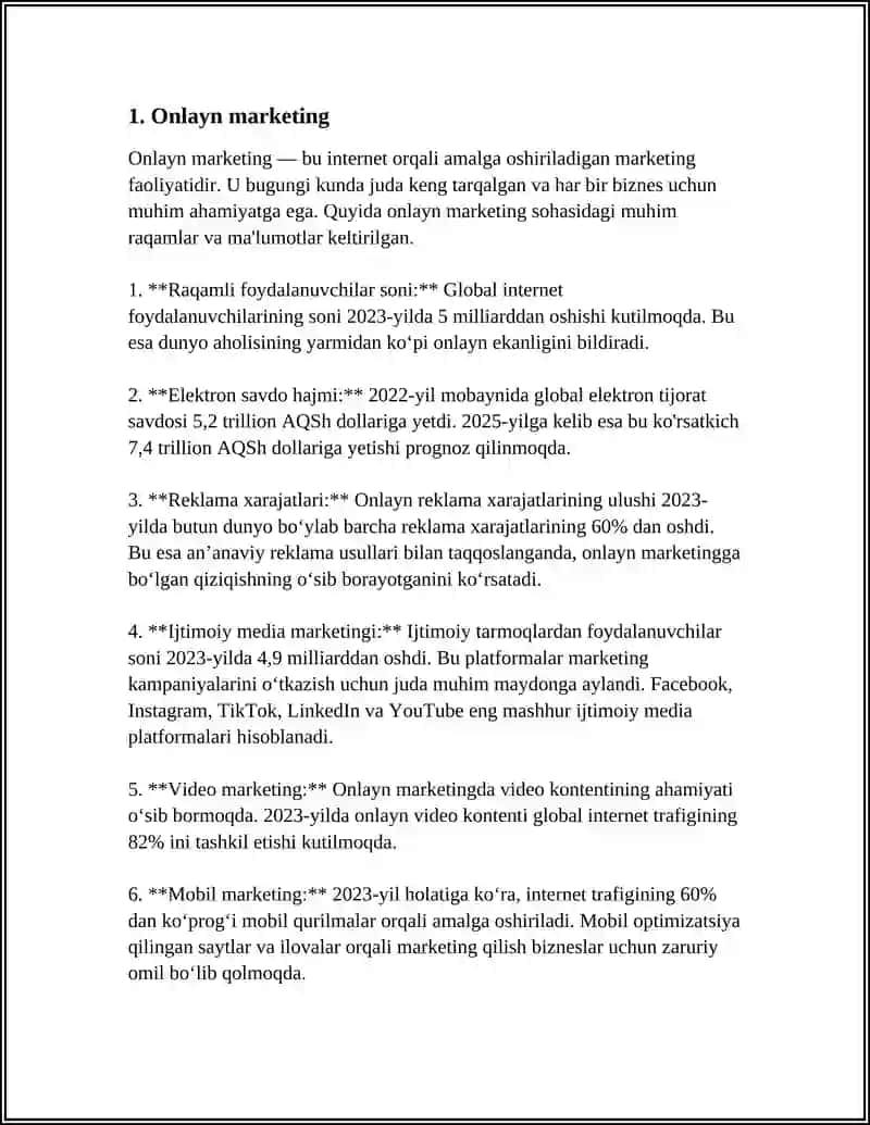 TALAB XOLATIGA MOS KELUVCHI MARKETING TURLARI 3