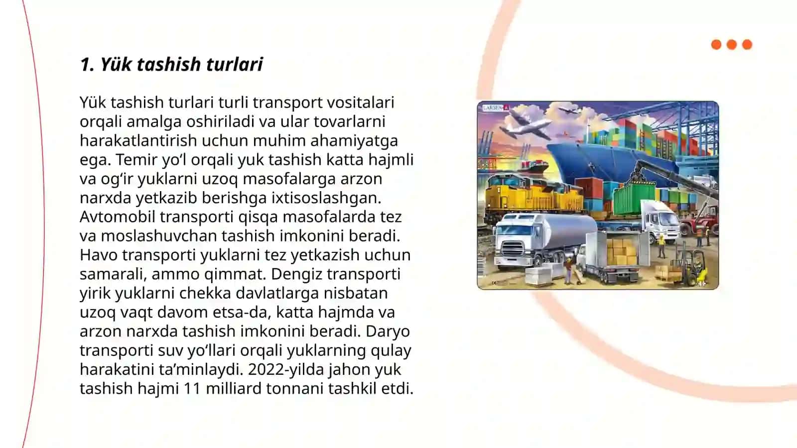 Yuklarni tòg'ridan tògri va aralash tashuvlar 3