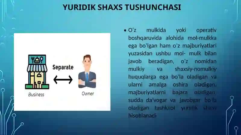 Yuridik shaxlar–fuqarolik huquqining subyekt isifatida 3