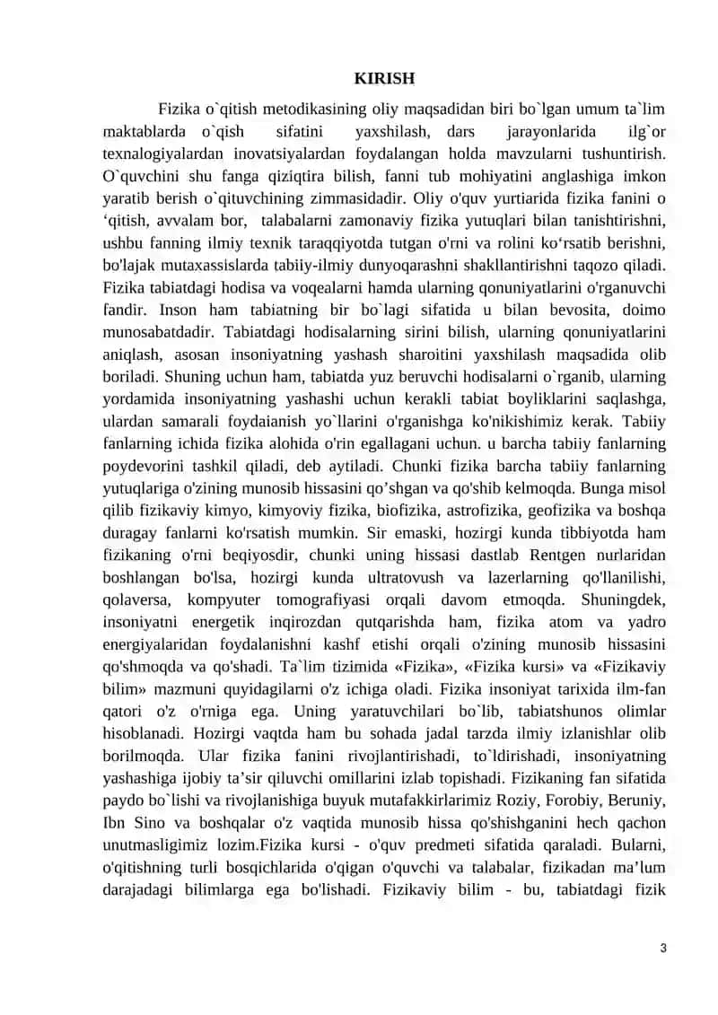 Umum ta`lim maktablarda “Saqlanish qonunlari” mavzusini o`tish metodikasi 3
