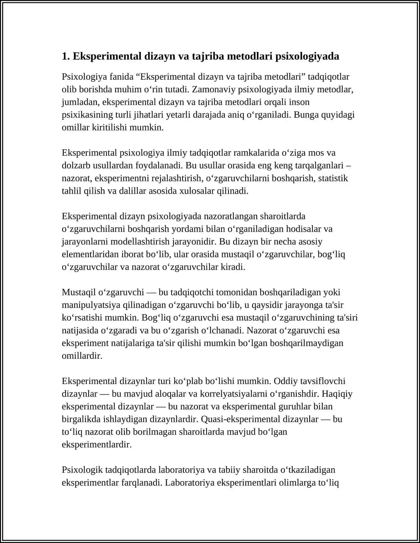 HOZIRGI ZAMON PSIXOLOGIYASINING TADQIQOT METODLARI 3