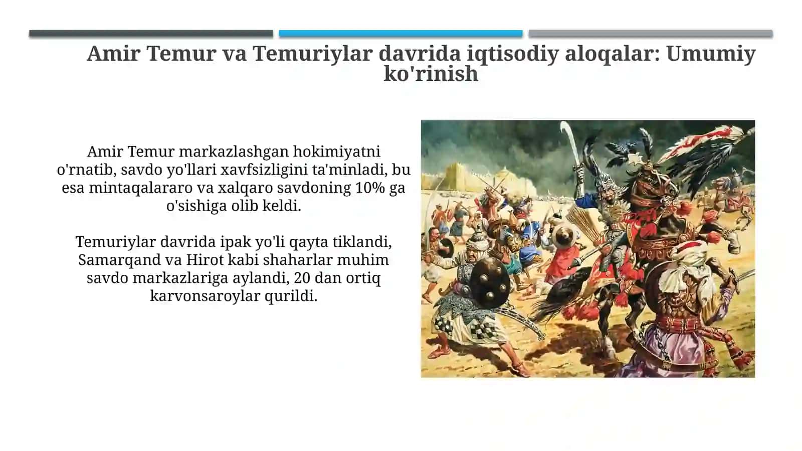 Amir Temur va Temuriylar davrida iqtisodiy munosabatlar 3