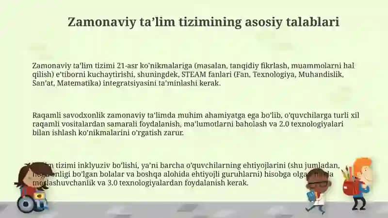 Zamonaviy taʼlim tizimining asosiy talablari 3