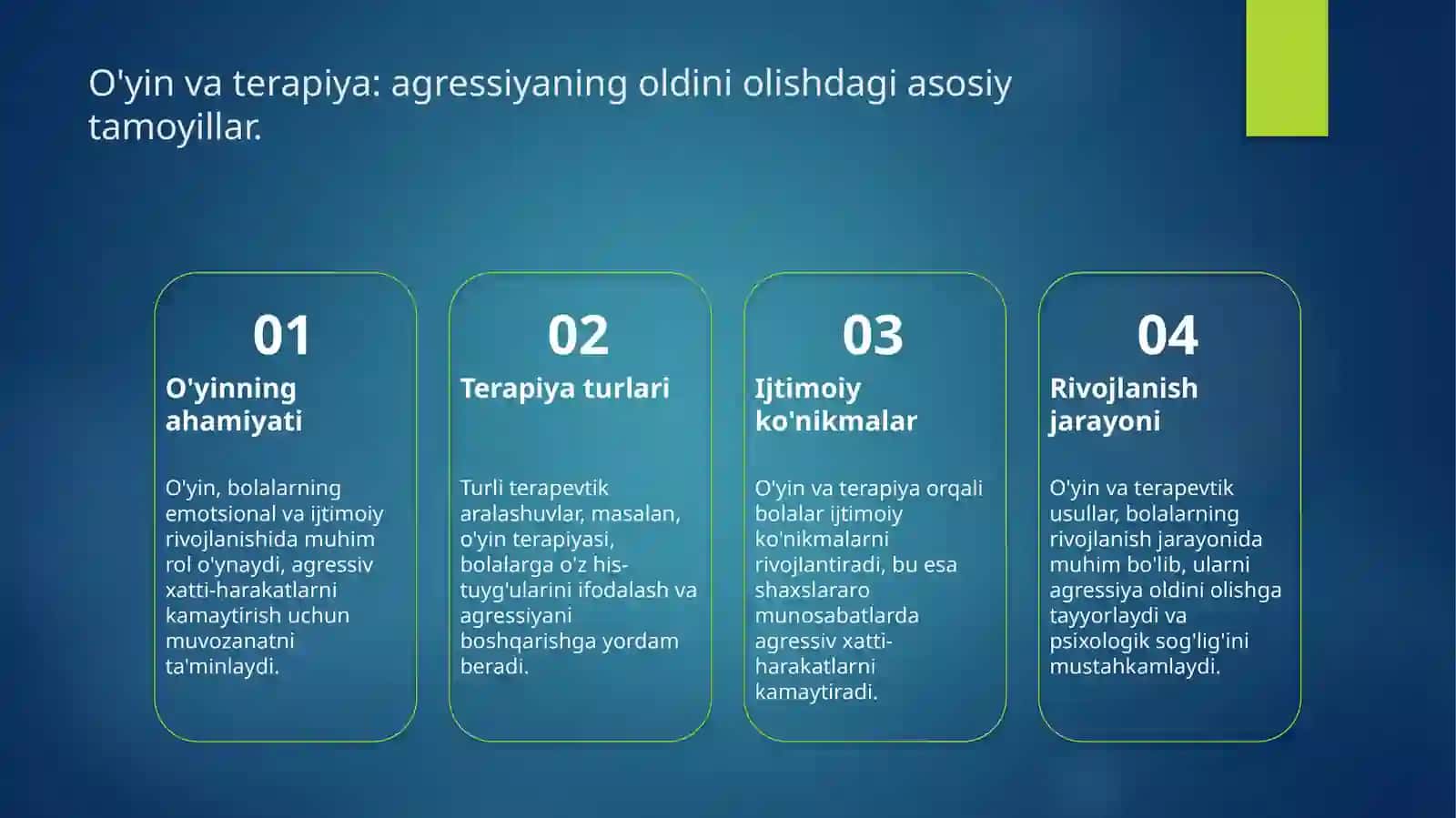 MAKTABGACHA YOSHDAGI BOLALARDA AGRESSIYANI PROFILAKTIKA QILISHDA O’YIN VA TERAPIYASINING O’RNI 3