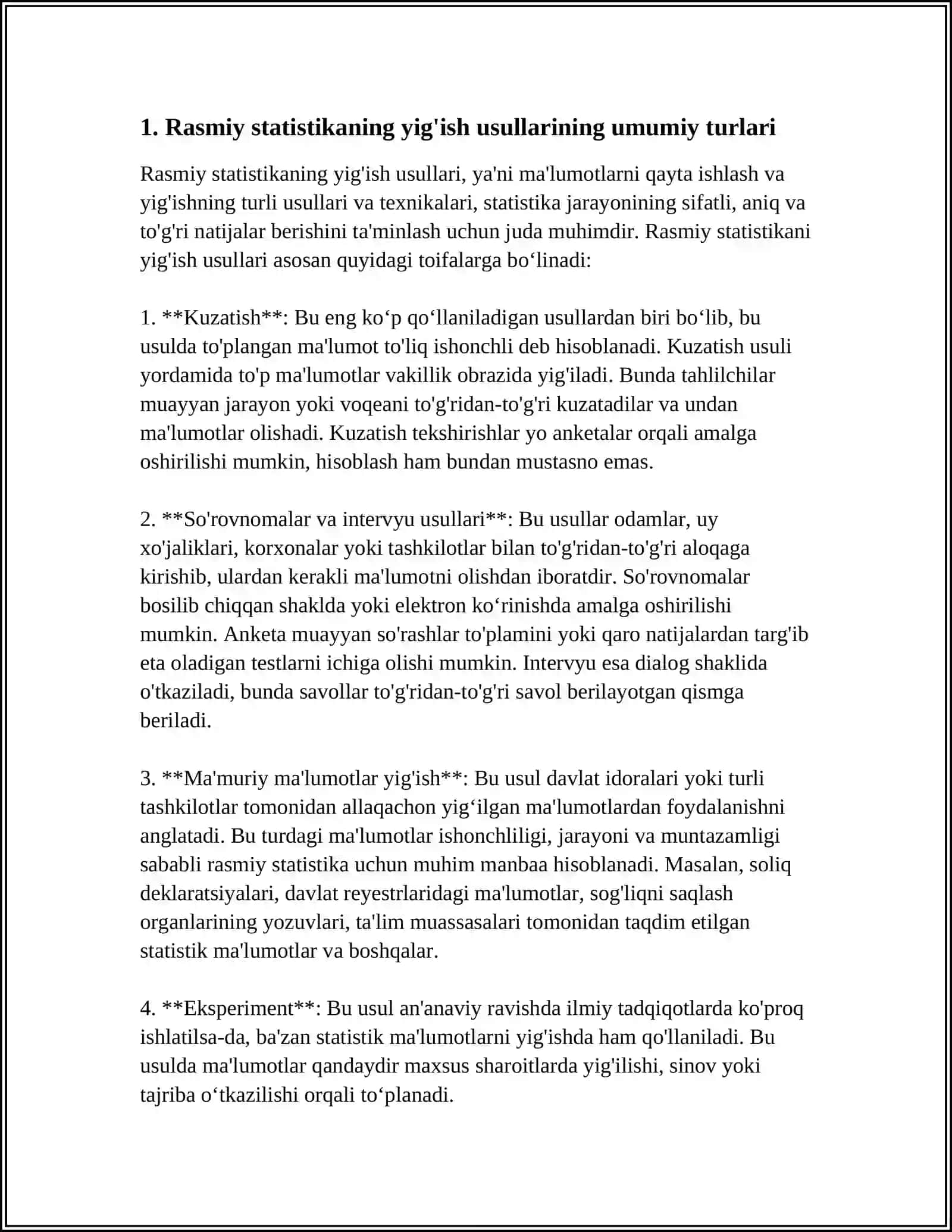 RASMIY STATISTIKANING YIĞISH USULLARI 3