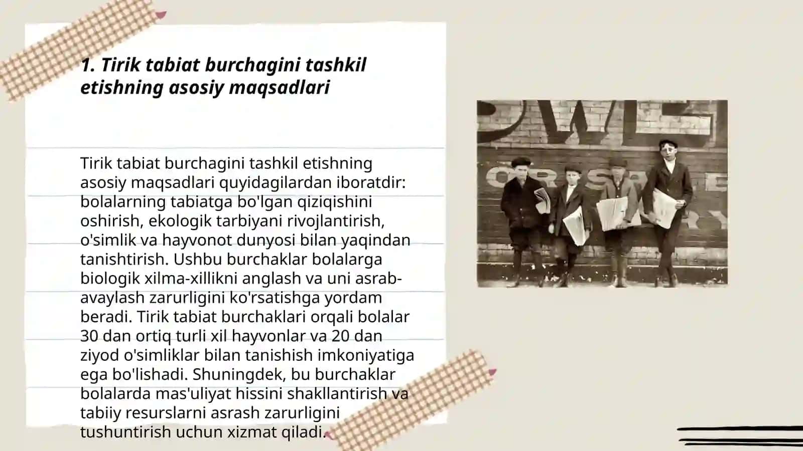 Tirik tabiat burchagini tashkil etishning asosiy maqsadlari 3