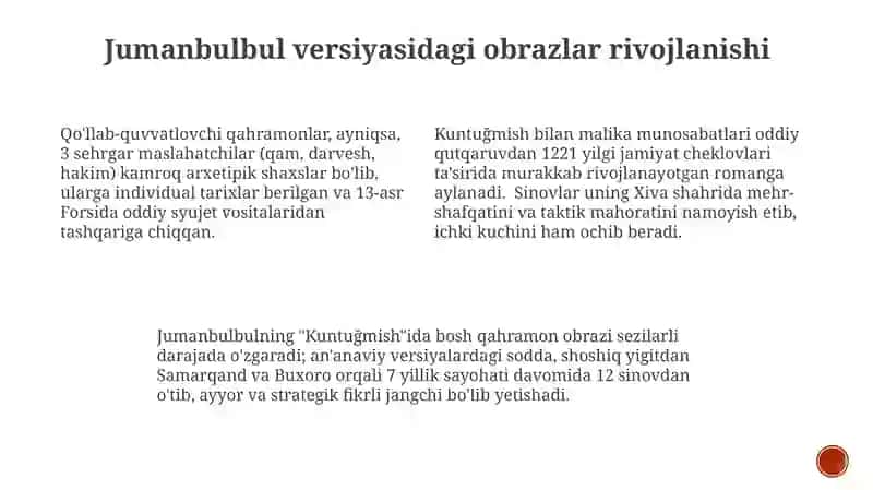 Jumanbulbul oʻgʻli varianti qisqacha mazmuni 3