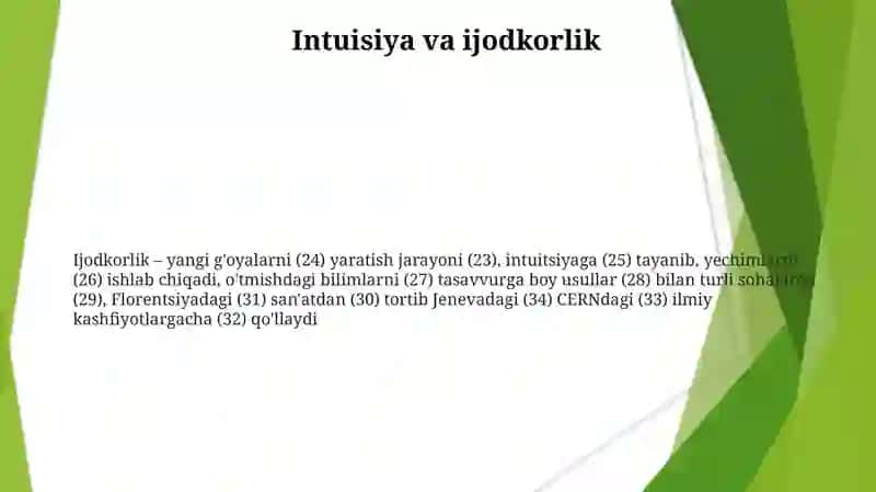 Intuisiya va Ijodkorlik 3