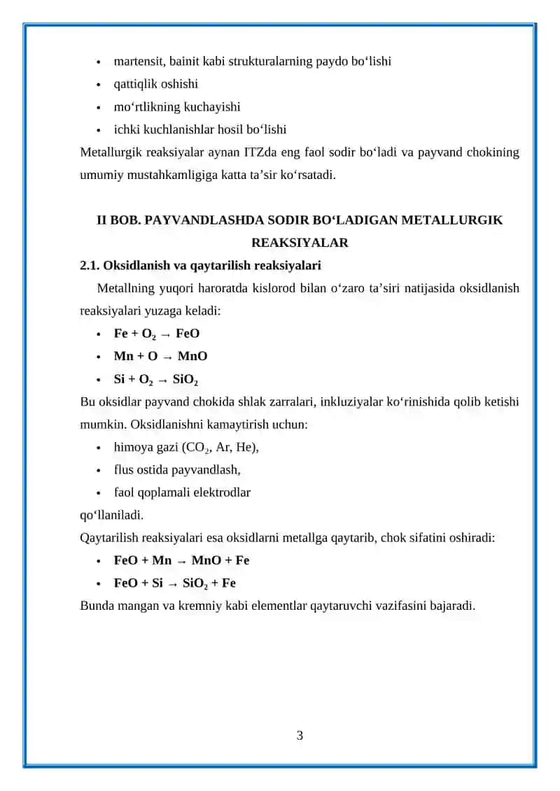 PAYVANDLASHDAGI METALLURGIK REAKSIYALAR 3
