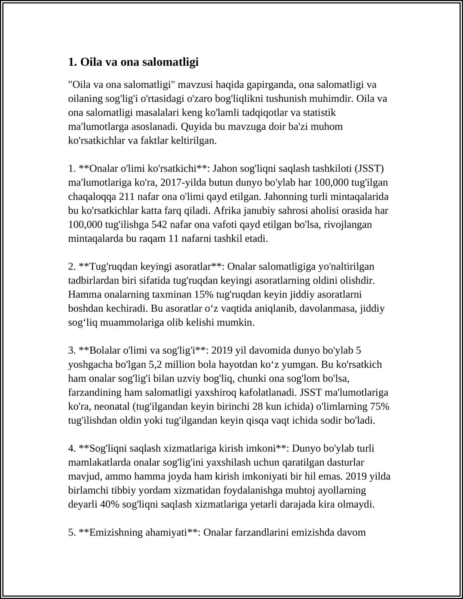 ONALAR SALOMATLIGI KELAJAK POYDEVORI 3