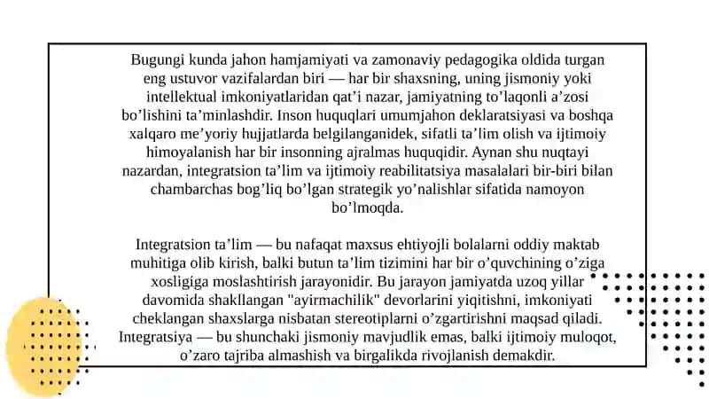 Integratsion Talim va ijtimoiy reablitatsiya 3