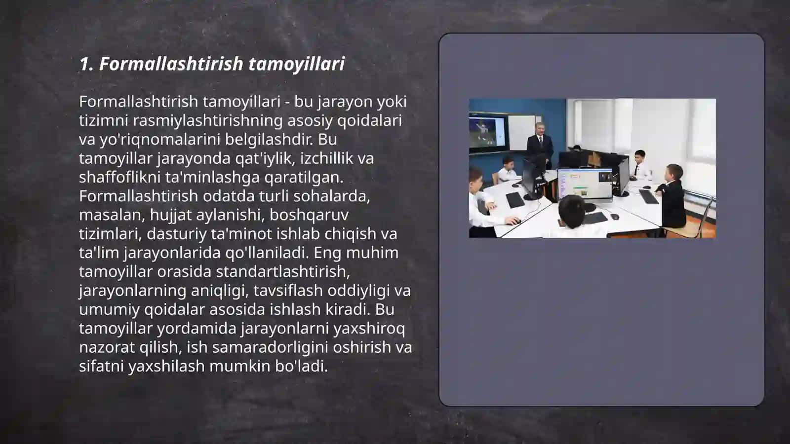 Formallashtirish tamoyillari va lingvistik bilimlar bazasidan foydalanish 3