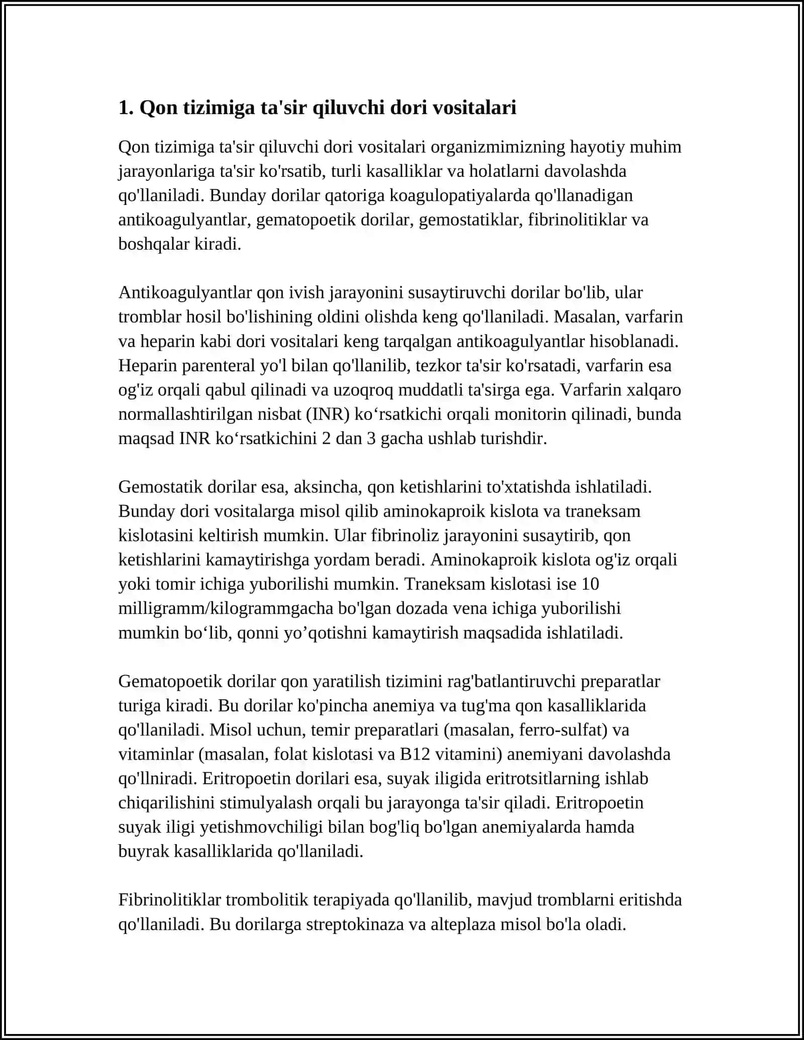 QON SISTEMASIGA TASIR QILUVCHI MODDALAR 3