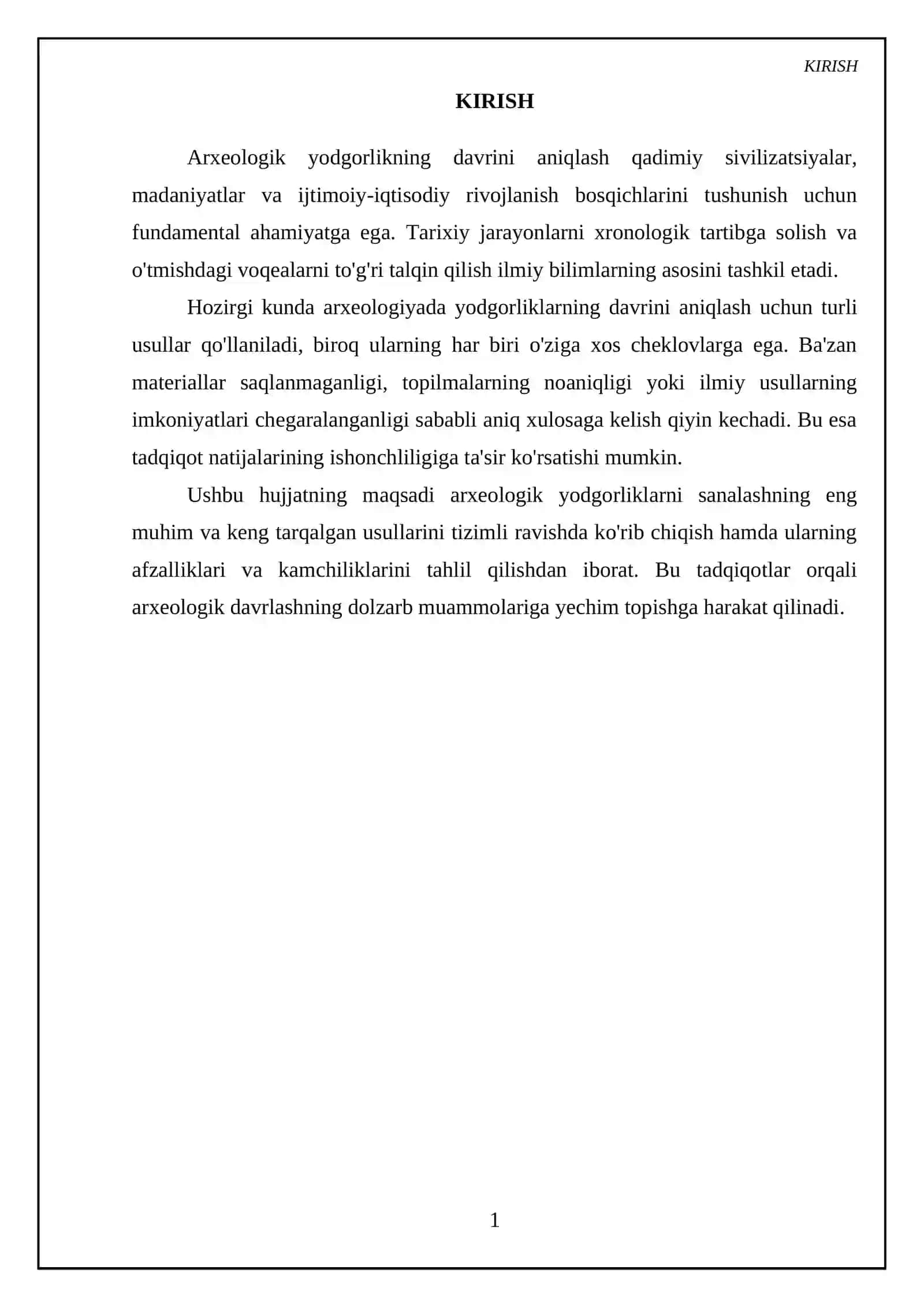 Arxeologik yodgorlikning davrini aniqlash usullari 3