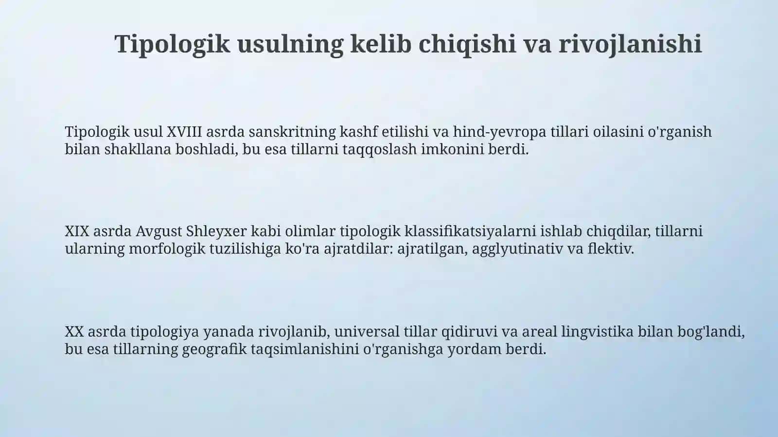 Tipologik metodning paydo boʻlishi va rivojlanishi 3