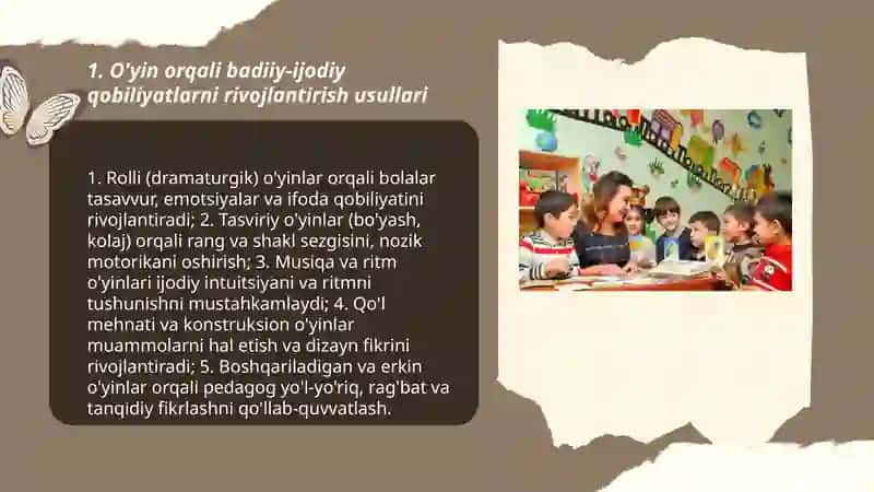 O'yin orqali badiiy-ijodiy qobiliyatlarni rivojlantirish usullari 3