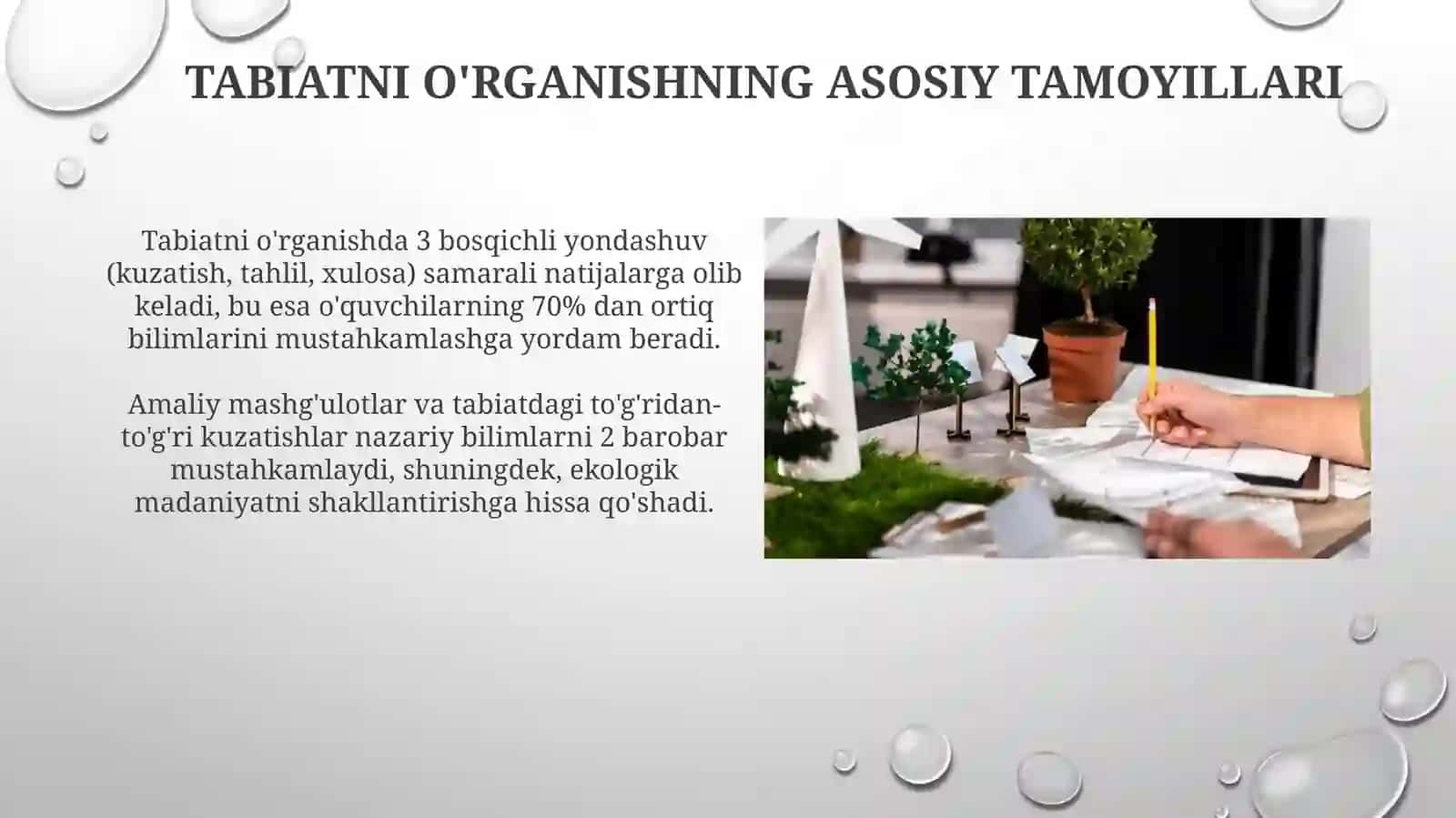 Tabiat bilan tanishtirishda dastur mazmuni, tabiat bilan tanishtirish tamoyillari 3