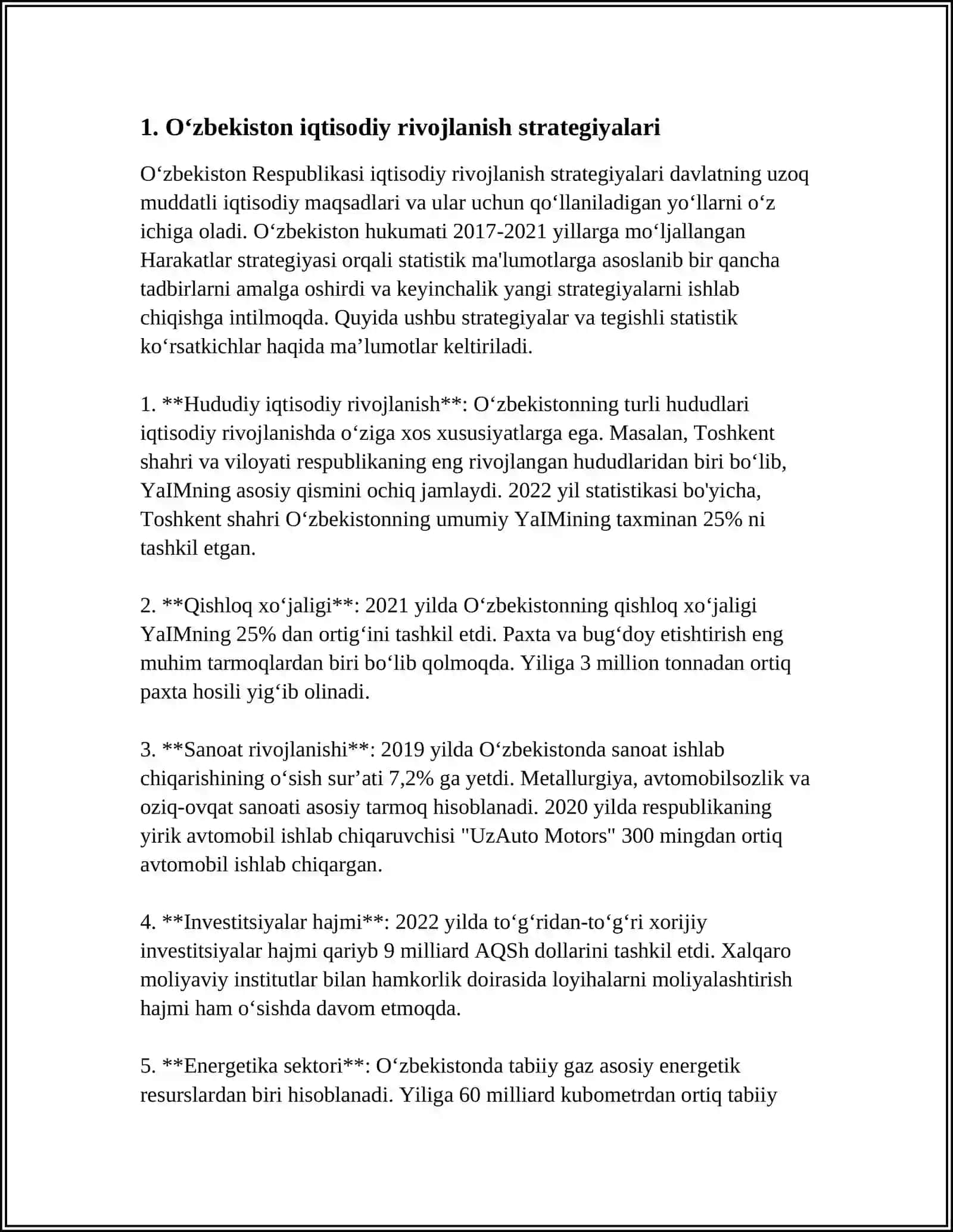 Iqtisodiy rivojlanish strategiyalari 3