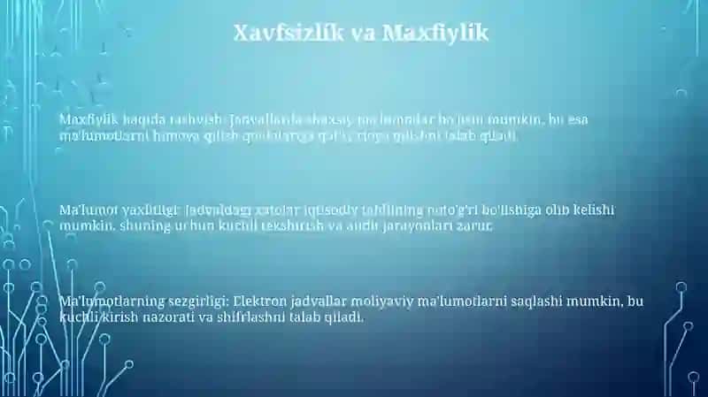 Elektron jadval muharrirlaridan foydalanish 3