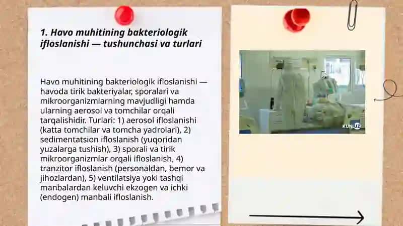 Havo muhitining bakteriologik ifloslanganligi 3