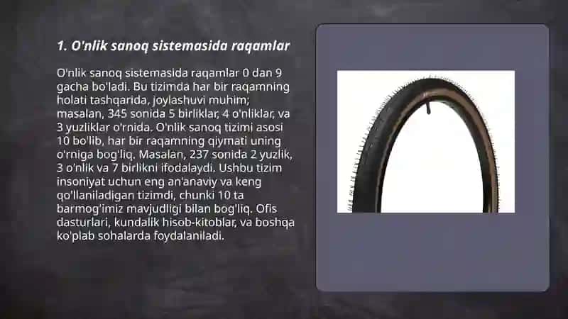 O'nlik sanoq sistemasida raqamlar 3