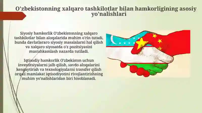 O'zbekistonning xalqaro tashkilotlar bilan hamkorlik 3