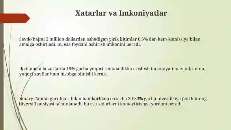 Binary Capital Guruhlari: Umumiy Nuqtai 3