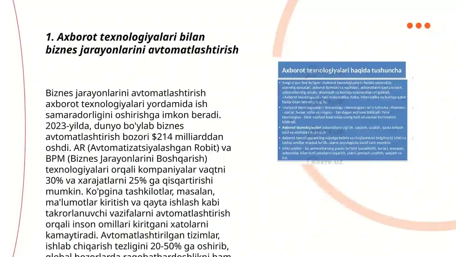 Axborot texnologiyalarining biznesda qo'llanilishi 3