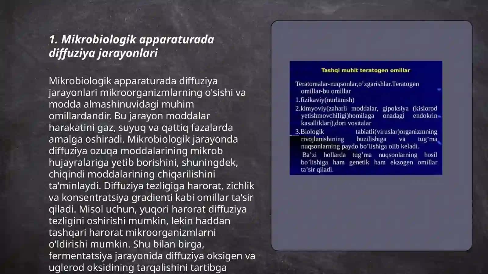 Mikrobiologik apparaturada koʻchishning umumiy qonuniyatlari va ularni tahlil qilish 3
