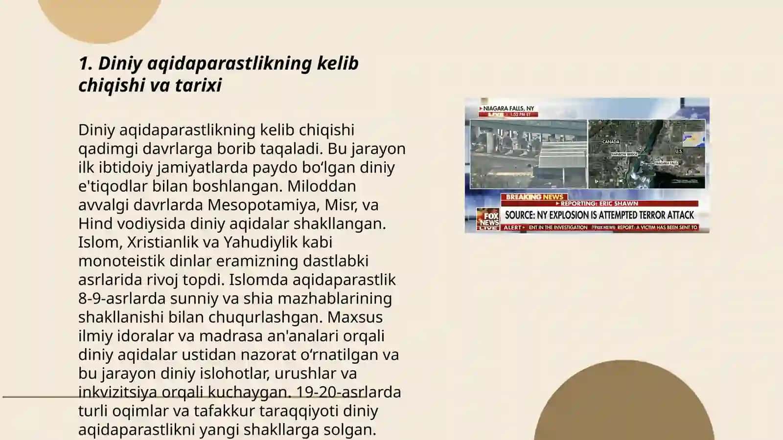 Diniy aqidaparastlik (fanatizm), ekstremizm paydo boʻlishining ijtimoiy-tarixiy zamonlari va rivojlanishi 3