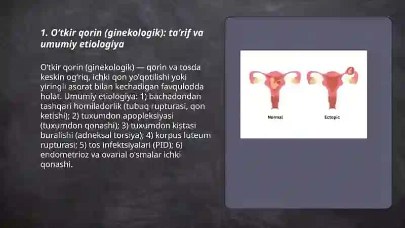 Oʻtkir qorin (ginekologik): taʼrif va umumiy etiologiya 3