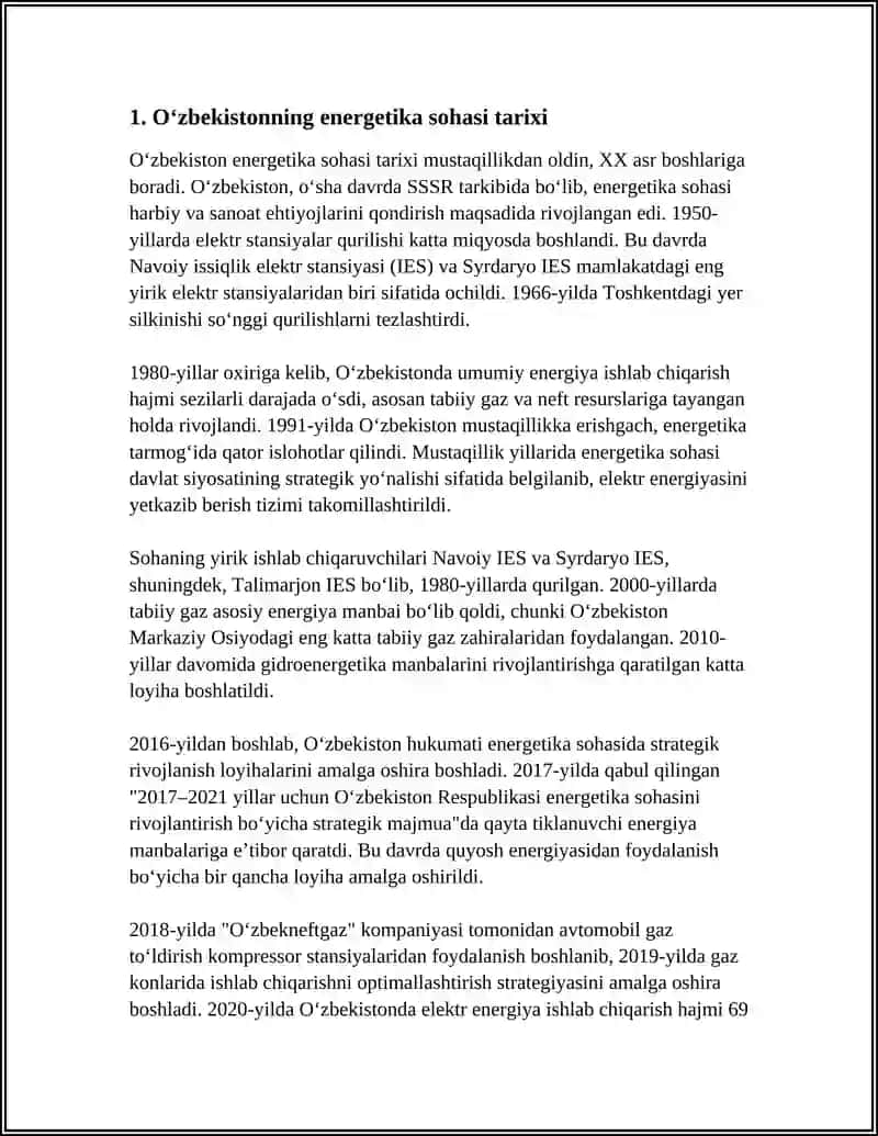 O'ZBEKISTON ENERGETIKASI VA UNI RIVOJLANISH ISTIQBOLLARI 3