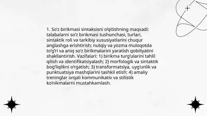So’z birikmasi sintaksisni o’qitish usullari 3
