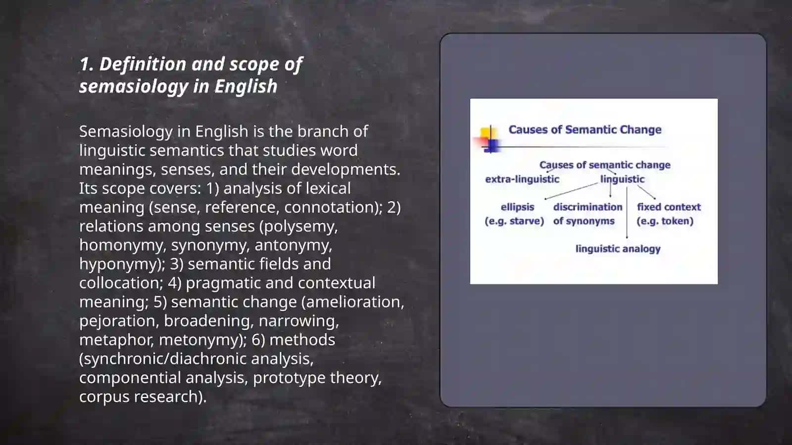 Semasiology: Types of Meaning and Semantic Change 3