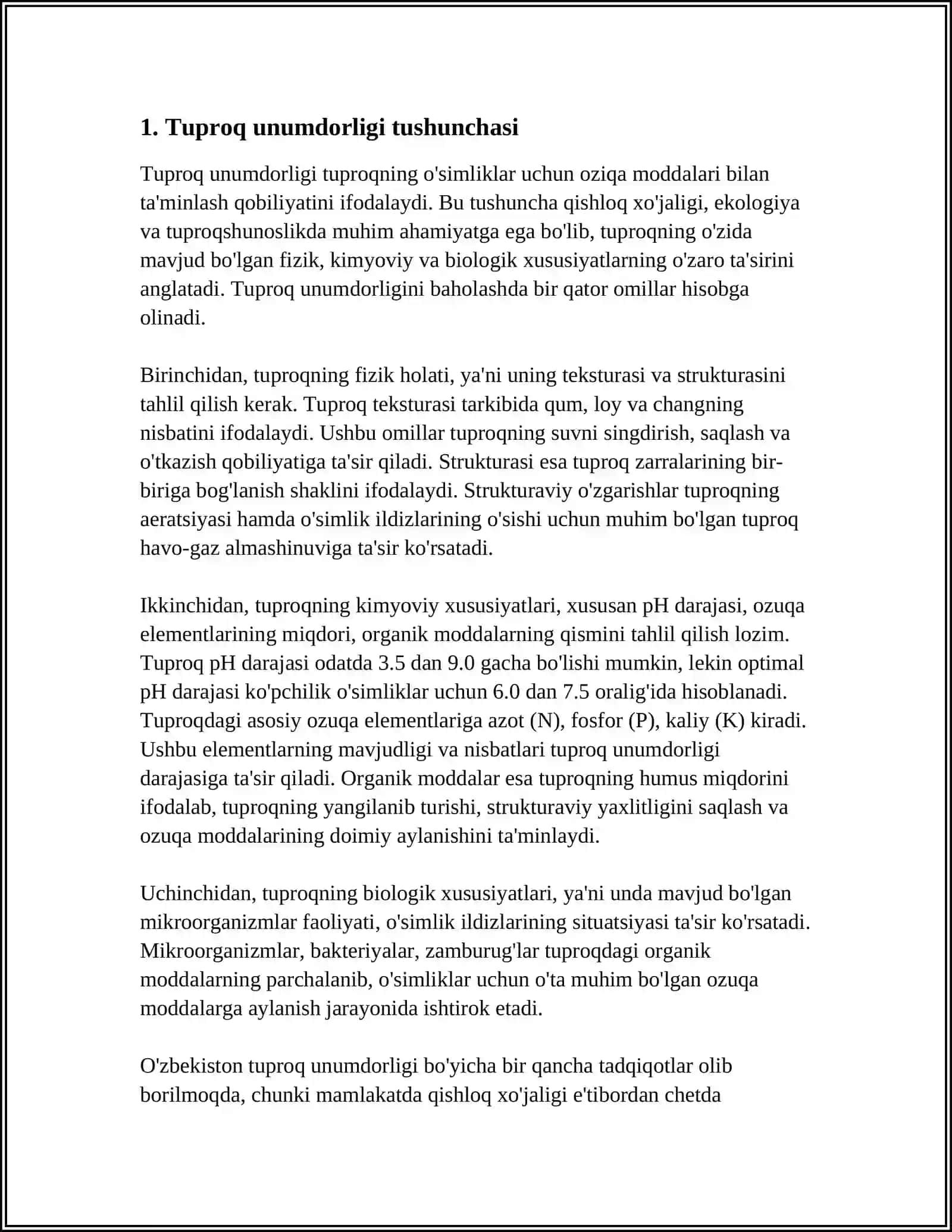 Tuproq Ertimasi va uning unumdorligiga Táskiri 3