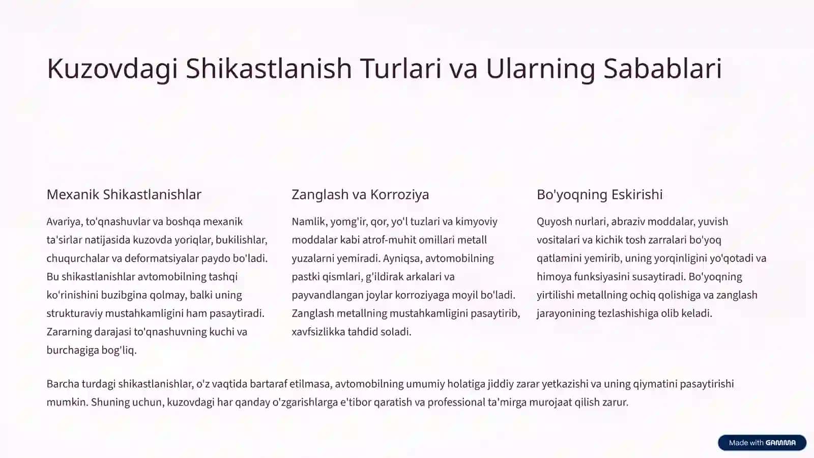 Avtomobil Kuzovi va Kabinalarini Ta'mirlash Texnologiyasi 3