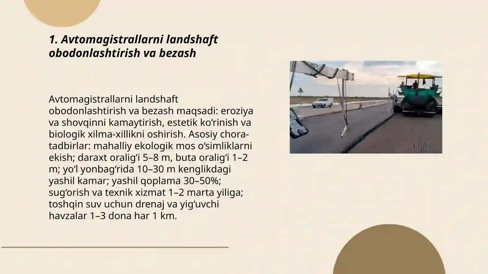 Avtomagistrallarni obodonlashtirish va atrof muxitni himoya qilish 3